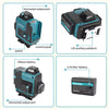 Makita 4x360°Laser Level Green Beam5000mAh 8H RuntimeSelf-Leveling LaserTool with Manual Mode for Construction Renovation Layout