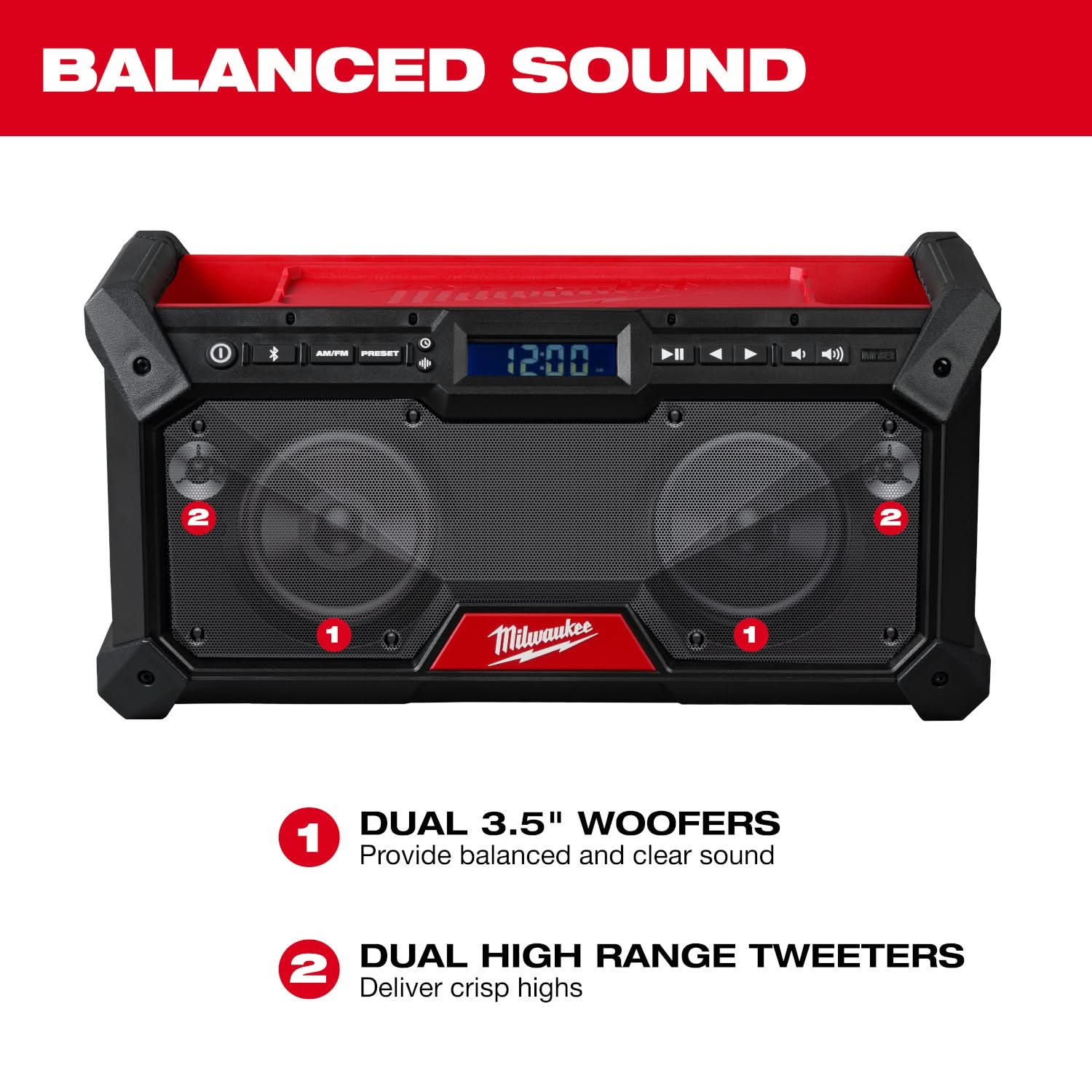 Milwaukee M18 Bluetooth Jobsite Radio, Tool Only