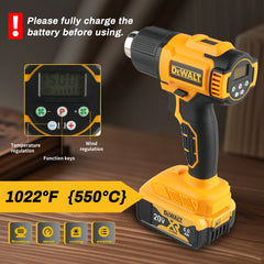 Dewalt DCE530 Cordless Heat Gun:20V,5 - in - 1 Nozzles,2 Speed Modes,Precise Temp Control,For Paint Stripping&Plastic Welding