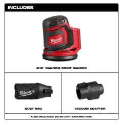 Milwaukee M18 Cordless 5-in. Random Orbit Sander, Tool Only