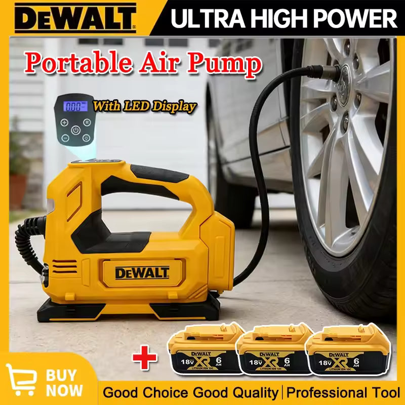 Dewalt Portable Tire Inflator Air Pump Rechargeable Compressor Digital Cordless Electric Car Tyre Inflator Tools For 18V Battery