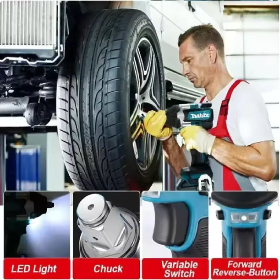 Makita Electric Wrench DTW700 Brushless Multi Functional Rechargeable 18V Lithium Battery Auto Repair High Torque Impact Wrench