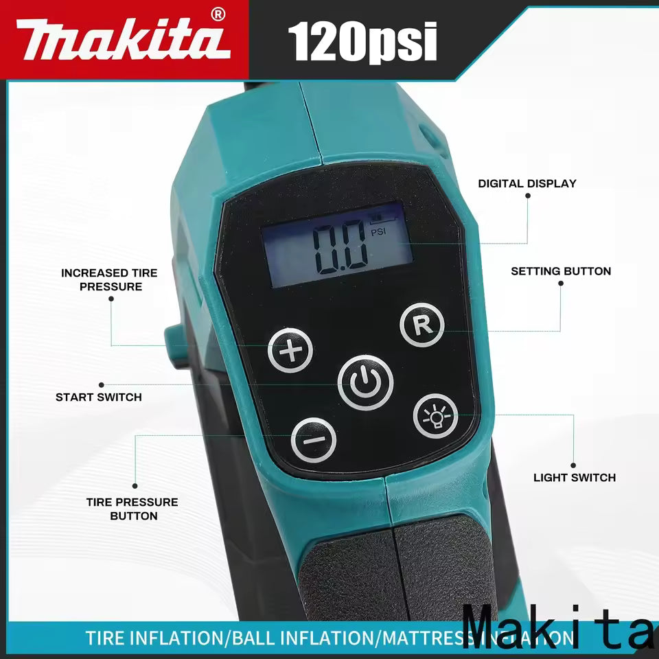 Makita DYS59 Automatic Cordless Inflator Electric Air Pump Car Tire Handheld Air Compressor For Makita 18V Battery(No Battery)